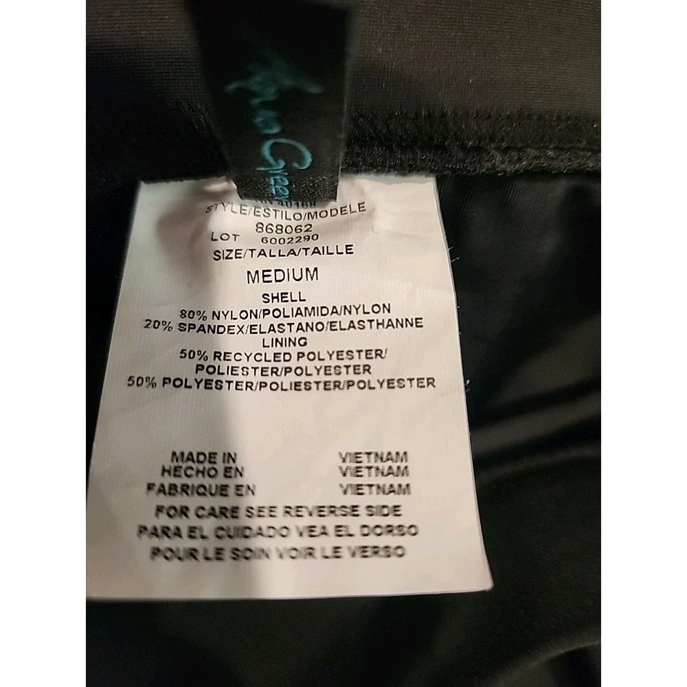 NEW Aqua Green Women's‎ Size Medium Split Swim Skirt Black